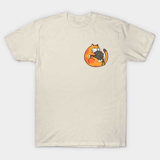 Chonky cat eating graduation hat T-Shirt by EruannieCaline